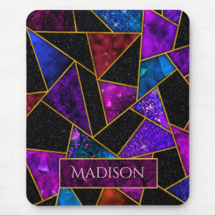 Elegant red purple girly geometric mouse mat