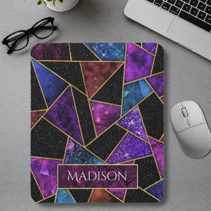 Elegant red purple girly geometric mouse mat