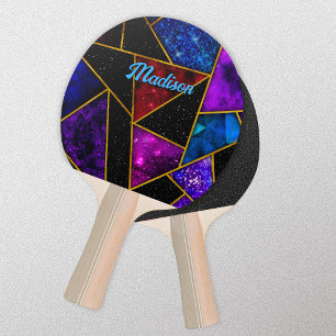 Elegant red purple girly geometric ping pong paddle