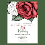 Elegant Red Rose 70th Birthday Invitation<br><div class="desc">Celebrate a lifetime of memories with timeless floral beauty using this Elegant Red Rose and White Hydrangea Decorated 70th Birthday Invitation. Rich red roses symbolize love and celebration, while soft white hydrangeas add a graceful, classic touch, creating a refined design perfect for a meaningful milestone. Ideal for elegant dinners, formal...</div>