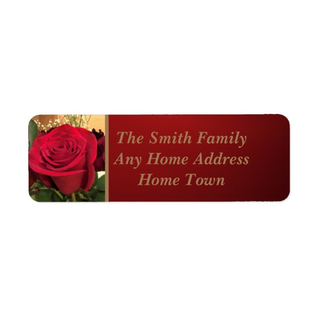 Elegant Red Rose Address (Front)