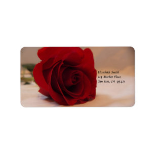 Elegant Red Rose Address label