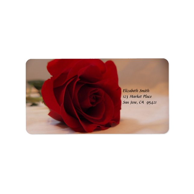 Elegant Red Rose Address label (Front)