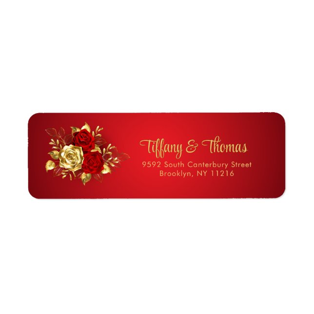 Elegant Red Rose And Gold Theme Wedding  (Front)
