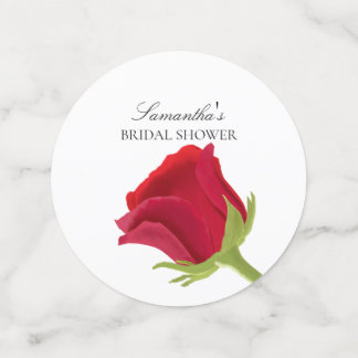 Elegant Red Rose Bridal Shower  Confetti