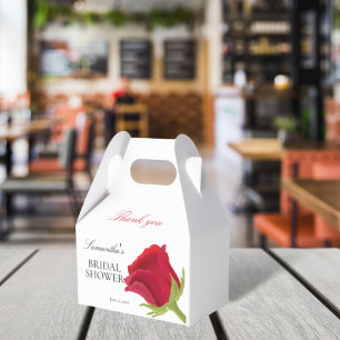 Elegant Red Rose Bridal Shower Favour Box