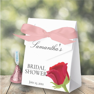Elegant Red Rose Bridal Shower Favour Box