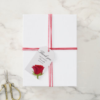 Elegant red rose Bridal Shower Gift Tags