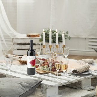 Elegant red rose Bridal Shower Wine Label