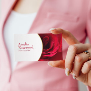 Elegant Red Rose Business Card
