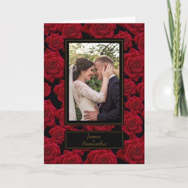 Elegant Red Rose – Custom Photo Card (Front)