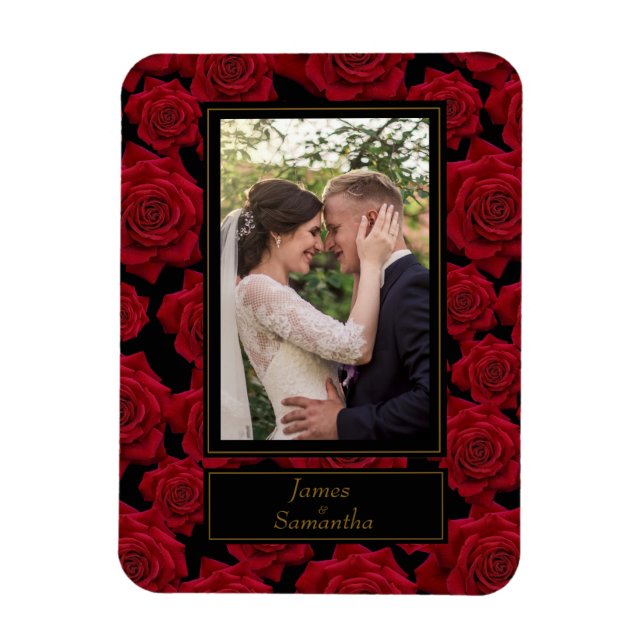 Elegant Red Rose – Custom Photo Magnet (Vertical)