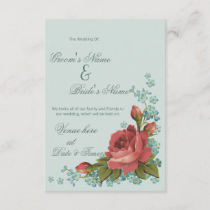 Elegant Red Rose & Floral Wedding Invitation