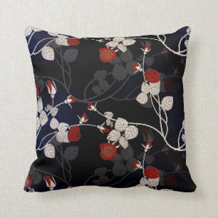Elegant Red Rose Flower Cushion