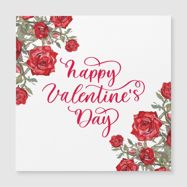 Elegant red rose Happy Valentine's Day (Front)