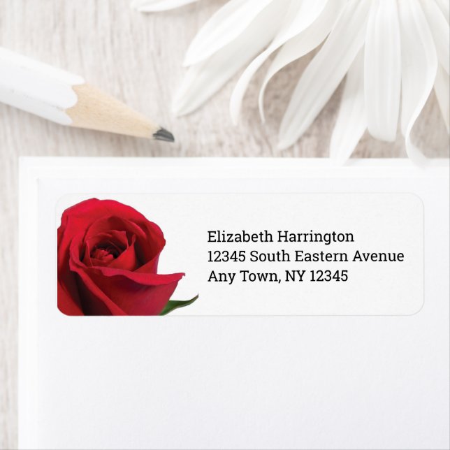 Elegant Red Rose Label (Insitu)