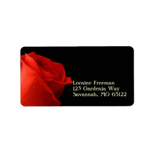 Elegant Red Rose Label