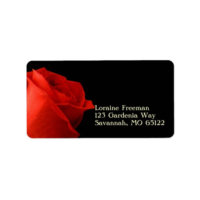 Elegant Red Rose Label (Front)