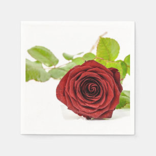 Elegant Red Rose Paper Napkin