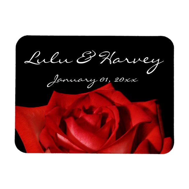 Elegant Red Rose Personal Magnet (Horizontal)