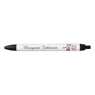 Elegant Red Rose Personalised Ink Pen