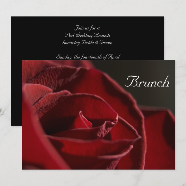 Elegant Red Rose Post Wedding Brunch Invitation (Front/Back)