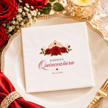 Elegant Red Rose Princess Quinceañera Party