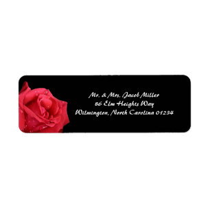 Elegant Red Rose Return Address Labels
