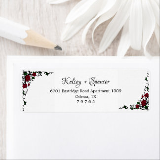 Elegant Red Rose Return Address Labels