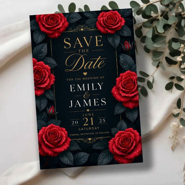Elegant Red Rose  Save The Date (Creator Uploaded)