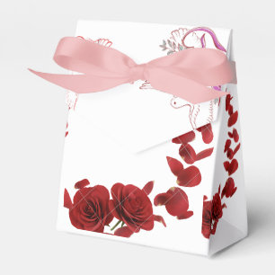 Elegant Red Rose Wedding Favor Box