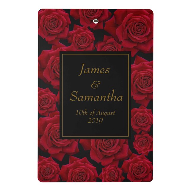 Elegant Red Rose - Wedding Mini Clipboard (Back)