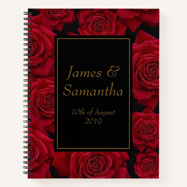 Elegant Red Rose - Wedding Planner Notebook (Front)