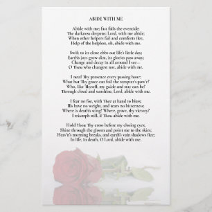 Elegant Red Rose Wedding Program Insert - Half