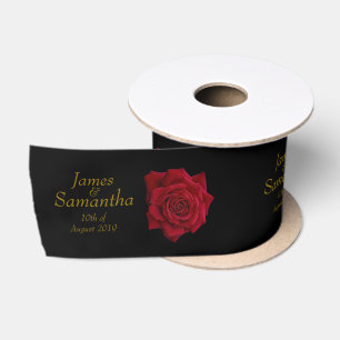 Elegant Red Rose - Wedding Satin Ribbon