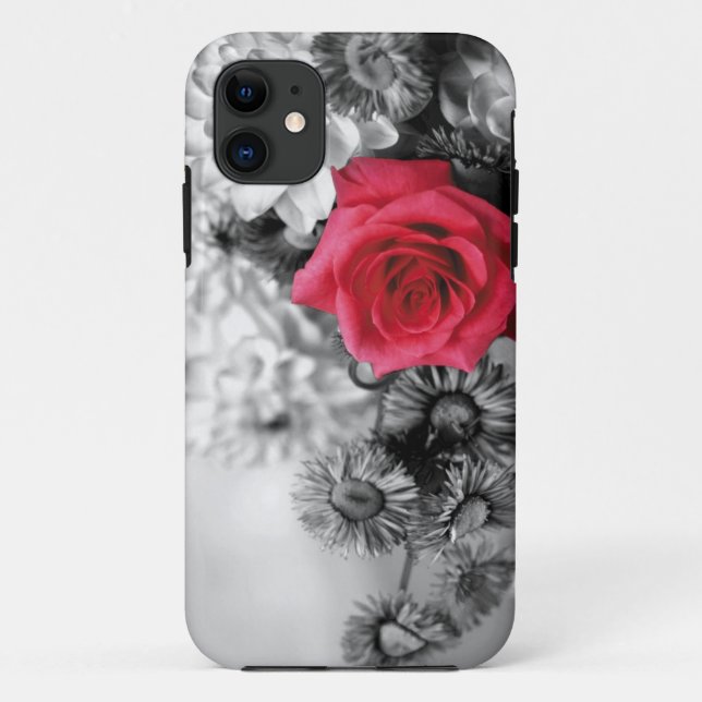 Elegant Red Rose with Black & White background Case-Mate iPhone Case (Back)