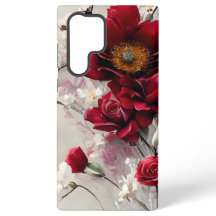 Elegant Red Roses and Flowers Smartphone Case