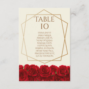 Elegant Red Roses and Gold Frame Cream Wedding Invitation