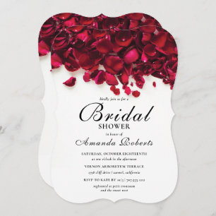 Elegant Red Roses Bridal Shower Invitation