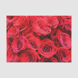 Elegant red roses ed floral photo  tissue paper