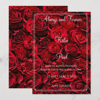 Elegant Red Roses Editable Wedding Invitation