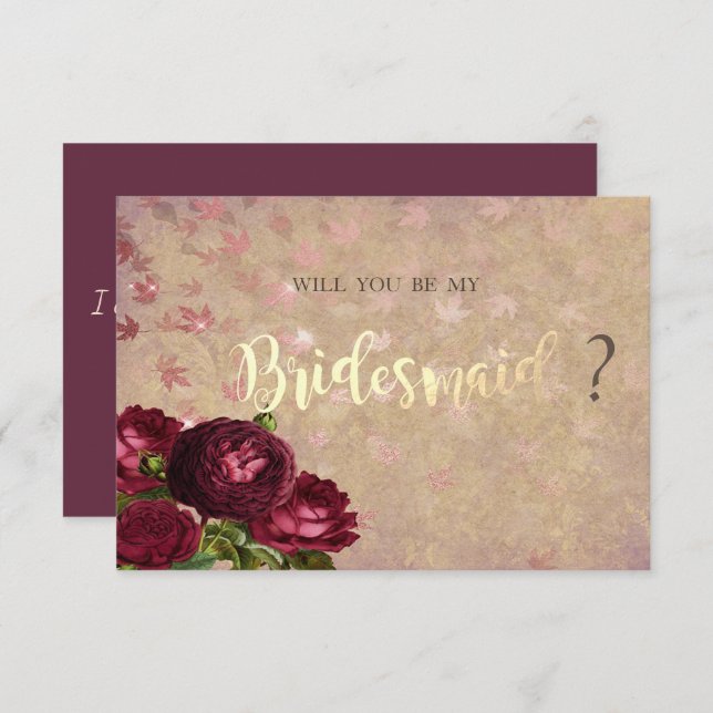 Elegant Red Roses Falling Leaves  Invitation (Front/Back)