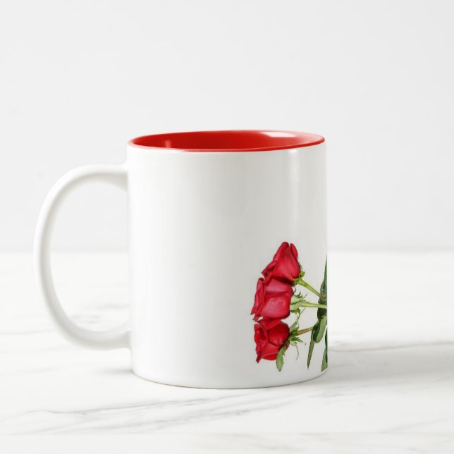 Elegant Red Roses Mug (Left)