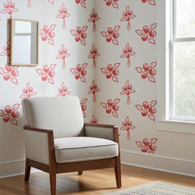 Elegant Red Roses on Dawn Pink Floral Wallpaper (Creator Uploaded)