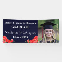 Elegant Red Roses Photo "I Belived I Could"  Sign