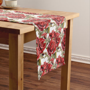 Elegant Red Roses Table Runner