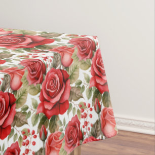 Elegant Red Roses Tablecloth