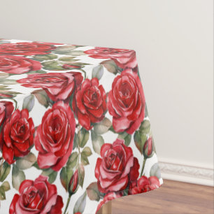 Elegant Red Roses Tablecloth