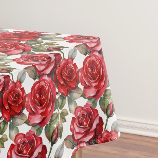 Elegant Red Roses Tablecloth (In Situ)