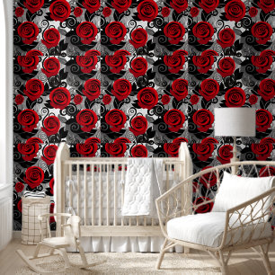 Elegant Red Roses Valentine's Day Wallpaper with B